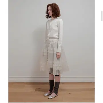 スカート Aopt ORGANZA FRILL LAYERED SKIRT - CREAM Beige Champagne Tissue Handcrafted Frilled Skirt Set by Osaa